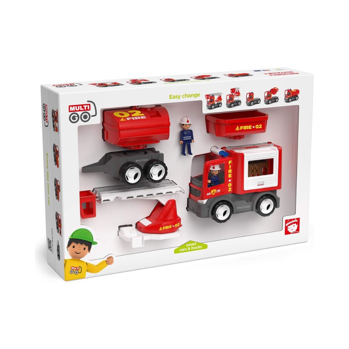 Set masina de pompieri cu 2 pompieri si accesorii MultiGO