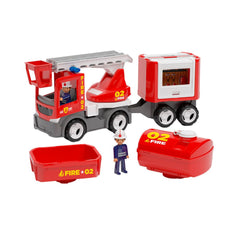 Set masina de pompieri cu 2 pompieri si accesorii MultiGO