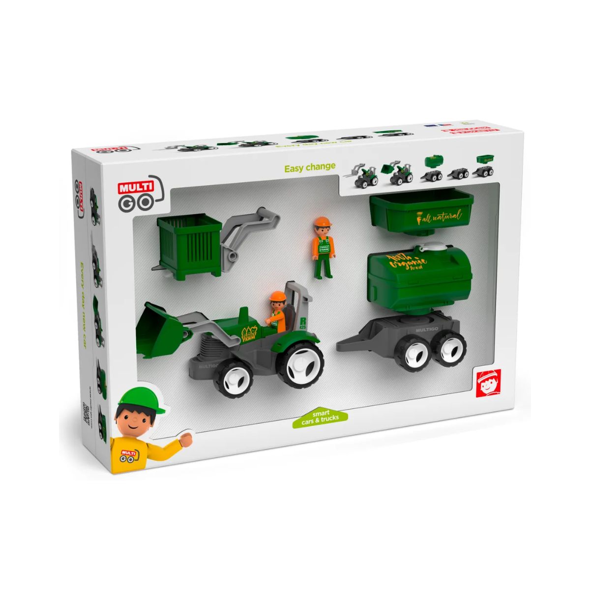 Set tractor cu 2 fermieri si accesorii MultiGO
