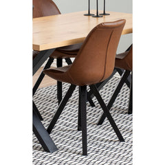 Masa de dining maro aspect stejar din MDF melaminat 160 cm Wales Actona