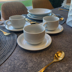 Set pentru cina, alb, din portelan, pentru 6 persoane, Today Cosy&Trendy