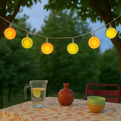 Instalatie 10 lumini LED, verde/portocaliu, din polistiren si metal, Fruttato Boltze
