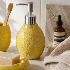 Dispenser ceramic galben pentru sapun lichid Limone Boltze