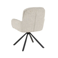 Scaun living rotativ bej din textil si metal Donna