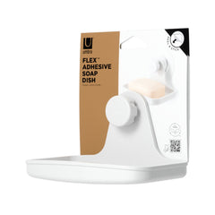 Savoniera alba din plastic Flex Adhesive Umbra