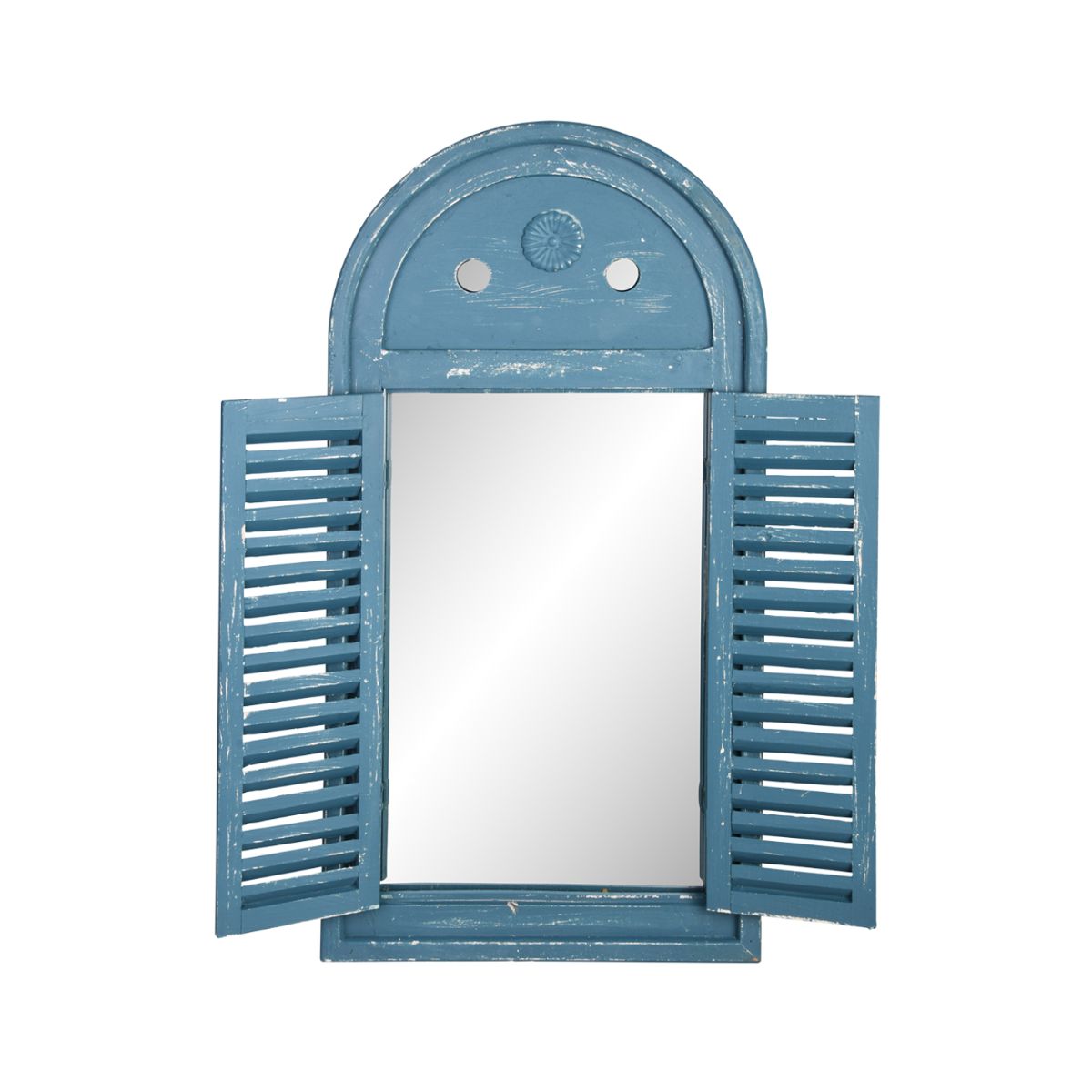 Oglinda de perete albastru-retro din lemn, 75x39 cm, Louvre Esschert Design