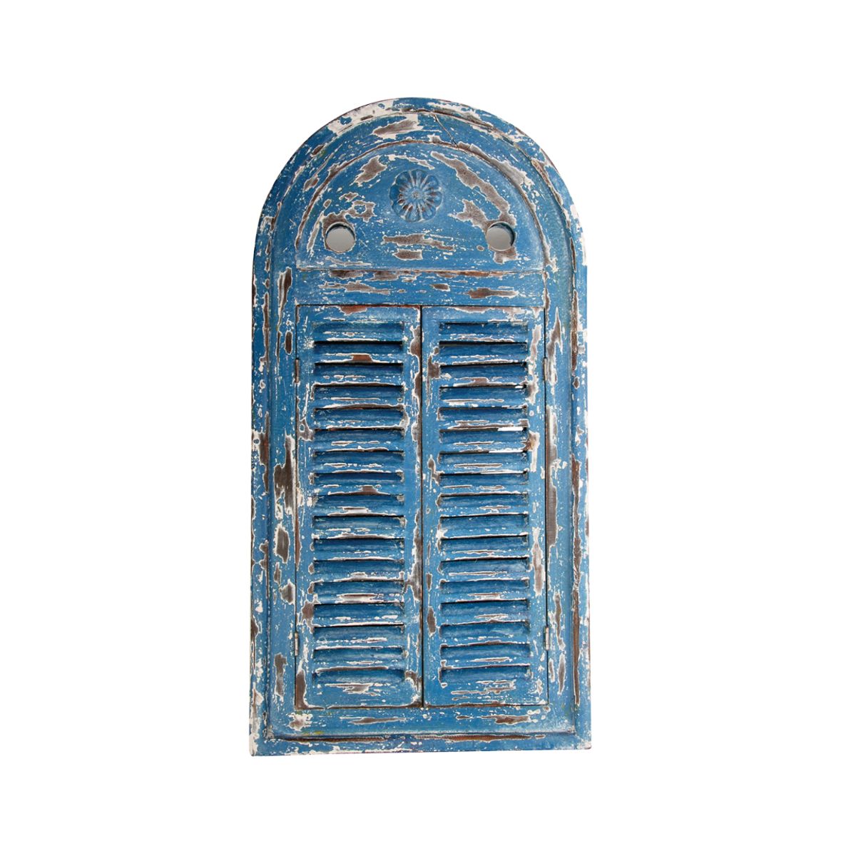 Oglinda de perete albastru-retro din lemn, 75x39 cm, Louvre Esschert Design