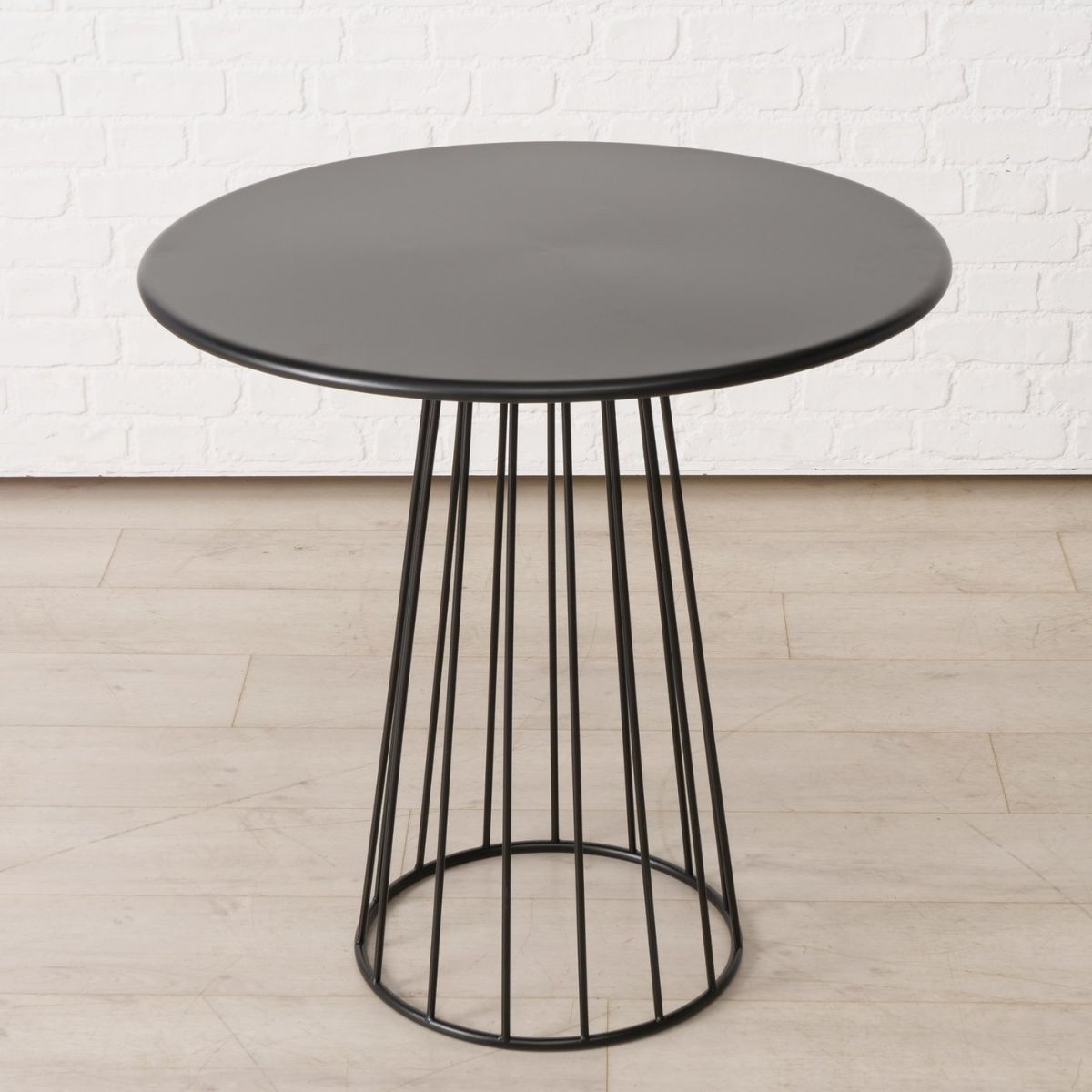 Masa de dining rotunda neagra din metal Ø75 cm Cinderella Boltze