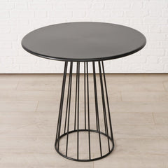 Masa de dining rotunda neagra din metal Ø75 cm Cinderella Boltze