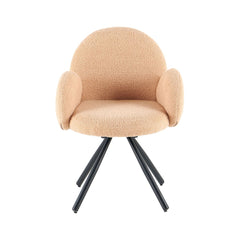 Scaun dining rotativ, maro deschis, tapiserie textil si cadru metalic, 60x63x87 cm Teddy HARO