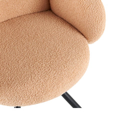 Scaun dining rotativ, maro deschis, tapiserie textil si cadru metalic, 60x63x87 cm Teddy HARO