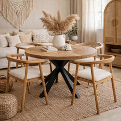 Masa de dining rotunda din lemn de mango Ø120 cm Verena Star Haro