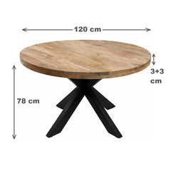 Masa de dining rotunda din lemn de mango Ø120 cm Verena Star Haro