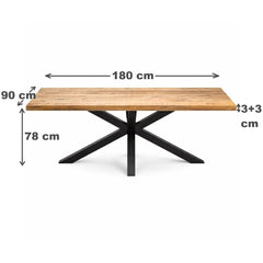 Masa de dining din lemn de mango 180x90 cm Veda Star Haro