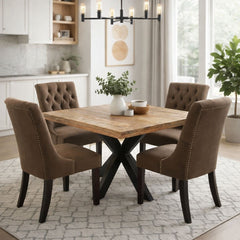 Masa de dining patrata din lemn de mango 120x120 cm Amani Star Haro