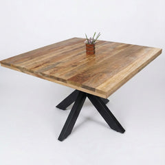 Masa de dining patrata din lemn de mango 120x120 cm Amani Star Haro