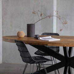 Masa de dining ovala din lemn de mango 180x90 cm Marine Star Haro