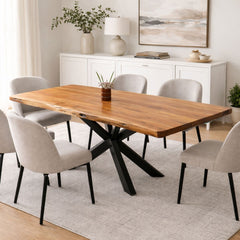 Masa de dining din lemn de acacia 180x90 cm Bandra Star Live Edge Haro