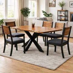 Masa de dining din lemn de acacia 180x90 cm Bandra Star Live Edge Haro