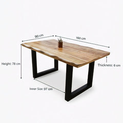Masa de dining din lemn de mango 160x90 cm Tropical U Live Edge Look Haro