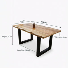 Masa de dining din lemn de mango 140x90 cm Tropical U Live Edge Look Haro