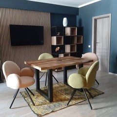Masa de dining din lemn de mango 140x90 cm Tropical U Live Edge Look Haro