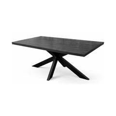 Masa de dining neagra 180x90 cm din lemn de mango Chakra Star Haro