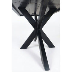 Masa de dining neagra 180x90 cm din lemn de mango Chakra Star Haro