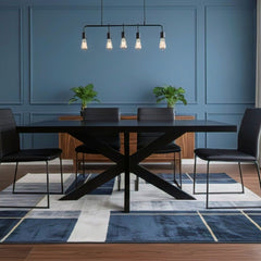 Masa de dining neagra 180x90 cm din lemn de mango Chakra Star Haro