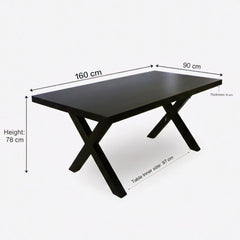 Masa de dining neagra 160x90 cm din lemn de mango Chakra X Haro