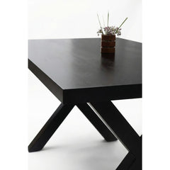 Masa de dining neagra 140x90 cm din lemn de mango Chakra X Haro