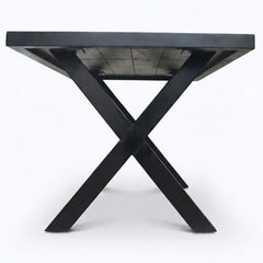 Masa de dining neagra 140x90 cm din lemn de mango Chakra X Haro