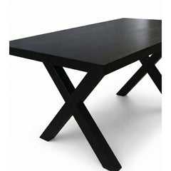 Masa de dining neagra 140x90 cm din lemn de mango Chakra X Haro