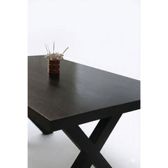 Masa de dining neagra 140x90 cm din lemn de mango Chakra X Haro