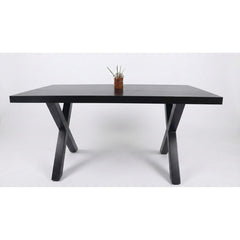 Masa de dining neagra 140x90 cm din lemn de mango Chakra X Haro