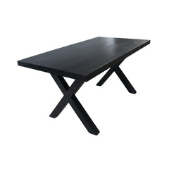 Masa de dining neagra 140x90 cm din lemn de mango Chakra X Haro