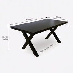 Masa de dining neagra 140x90 cm din lemn de mango Chakra X Haro