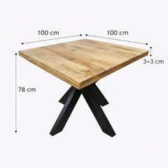 Masa de dining patrata din lemn de mango 100x100 cm Amani Star Haro