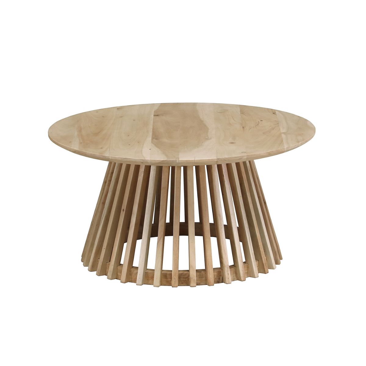 Masuta de cafea rotunda Ø80 cm maro natur din lemn de mango Altamira Haro