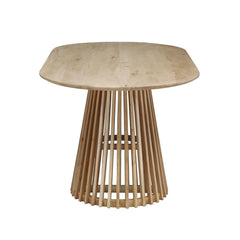 Masa de dining ovala 180x95 cm maro natur din lemn de mango Altamira Haro