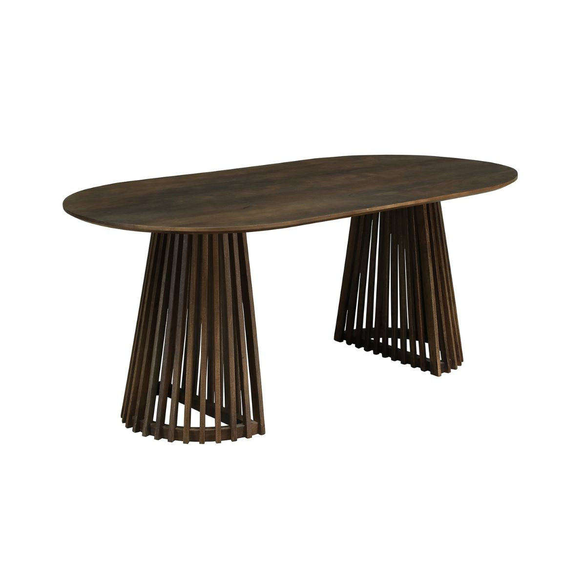 Masa de dining ovala 180x95 cm maro inchis din lemn de mango Altamira Haro