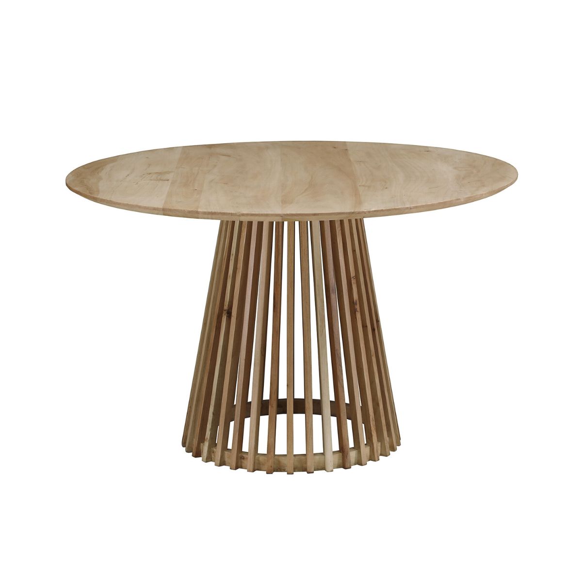 Masa de dining rotunda Ø120 cm maro natur din lemn de mango Altamira Haro