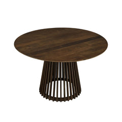 Masa de dining rotunda Ø120 cm maro inchis din lemn de mango Altamira Haro