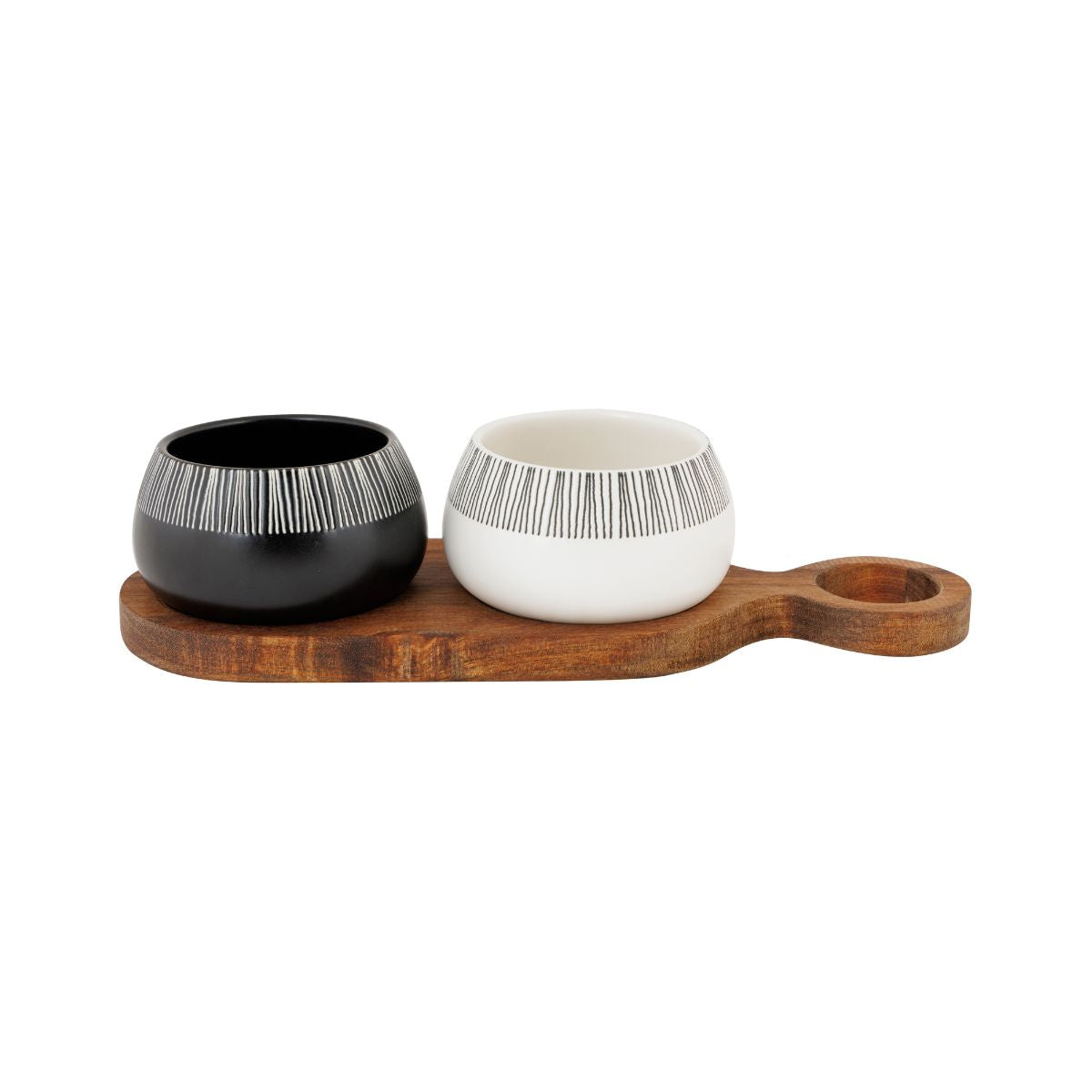 Set 2 boluri pentru aperitive Ø7,5x5,2 cm, cu suport din lemn, Etosha Cosy&Trendy