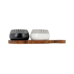 Set 2 boluri pentru aperitive Ø7,5x5,2 cm, cu suport din lemn, Etosha Cosy&Trendy