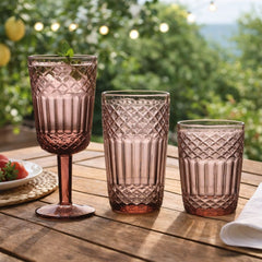 Pahar de vin 300 ml roz din sticla Vitra Urban Living