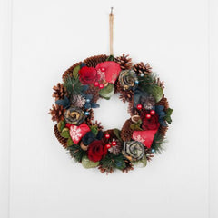 Coronita de Craciun Ø30 cm rosu/albastru cu frunze MagicHome