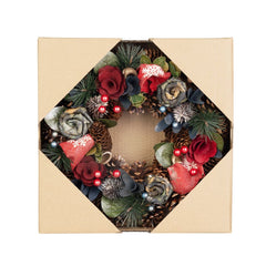 Coronita de Craciun Ø30 cm rosu/albastru cu frunze MagicHome