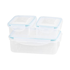 Set 3 caserole alimentare MagicHome cu geanta termica, 1,5L + 2x0,5L, dreptunghiulare