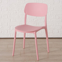 Scaun de bucatarie roz pastel din plastic Primus Boltze